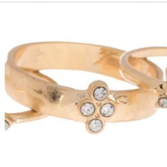 Gold Stacker Rings Evil Eye Stacker Ring Set CZ Gold Rings Diamonds Crystals NEW - Picture 3 of 7